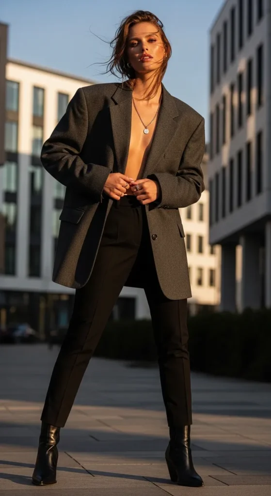  Oversized Blazer and Slim Trouser Look