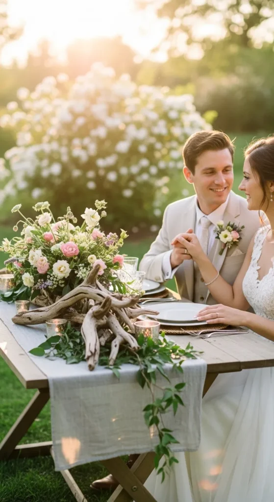 Driftwood and Wildflower Centerpiece