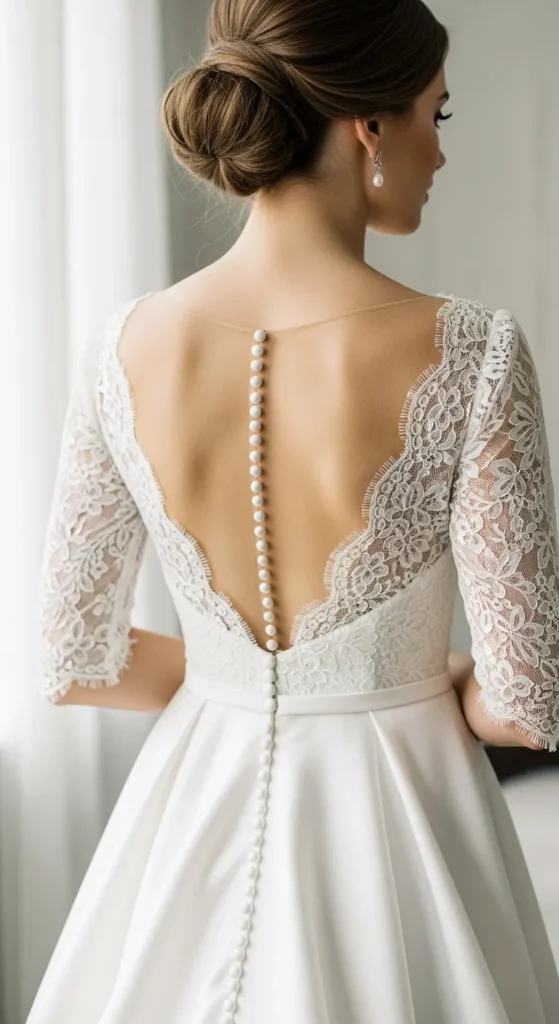 Pearl Button Back Gown
