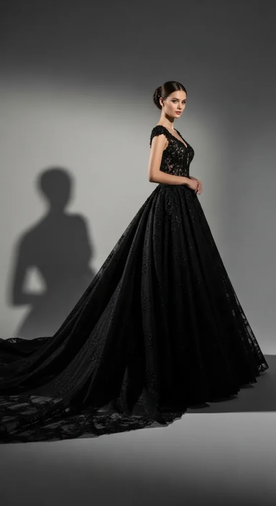 Black Bold Bridal Dress