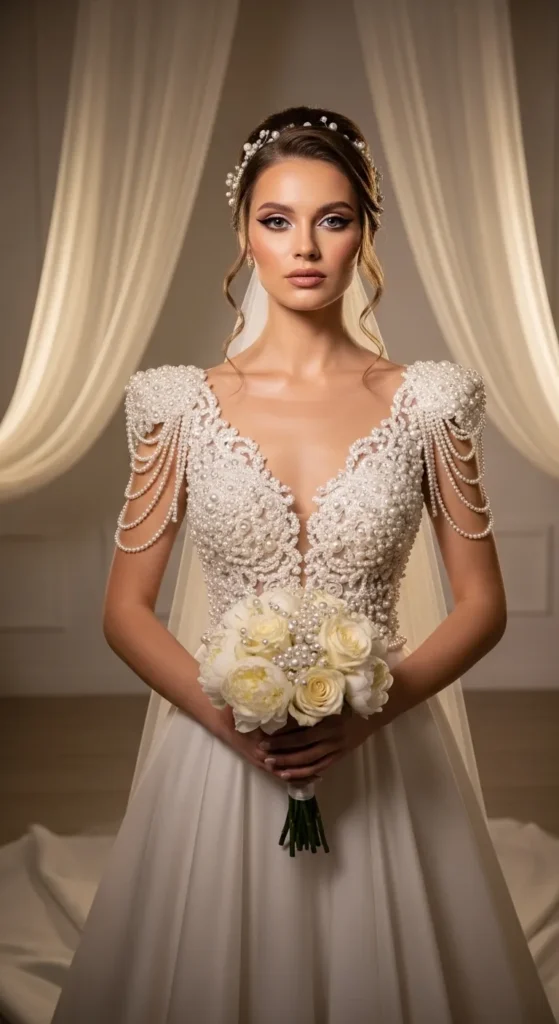 Pearl Embellished Bridal Dresses