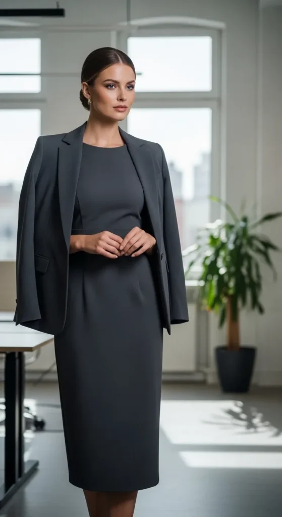  Professional Dress and Blazer Combination
