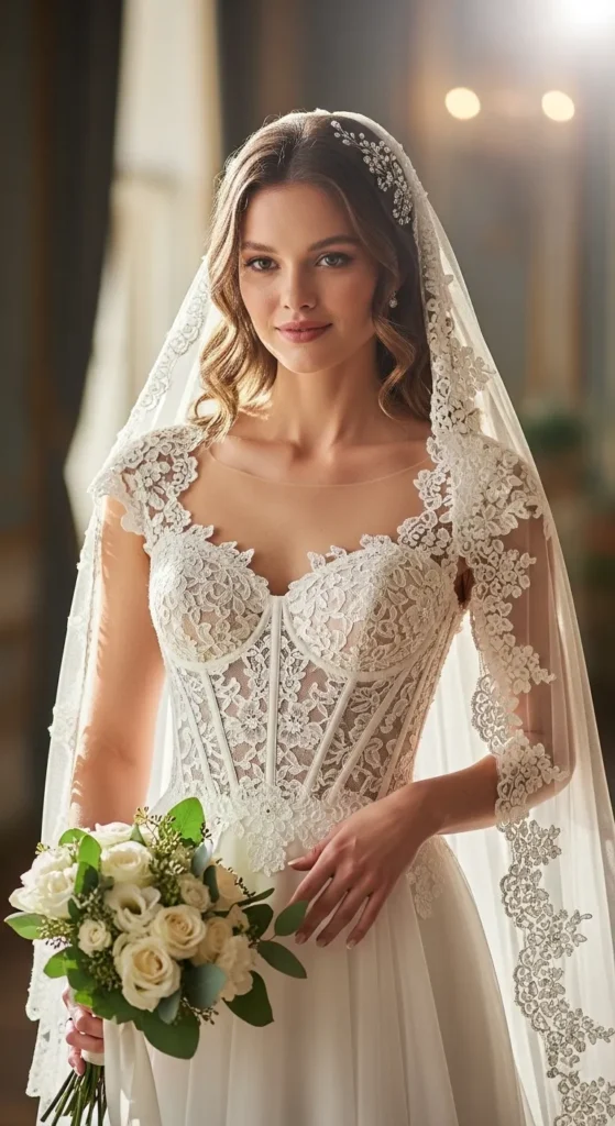 Lace Corset A-Line Gown