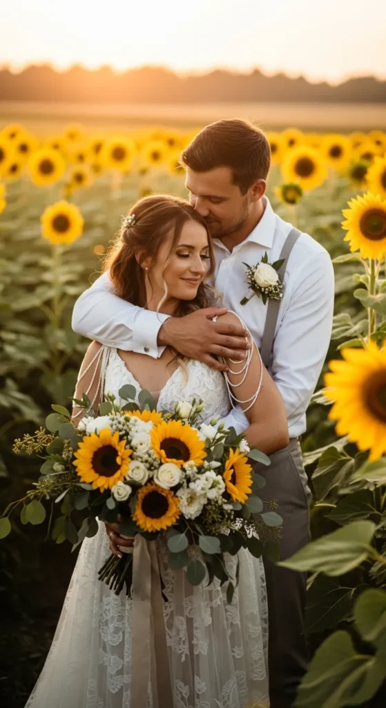 The Sunflower and White Dahlia Bouquet