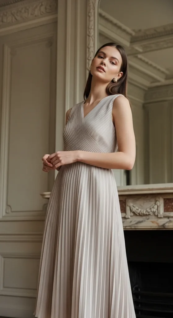 Pleated Midi Dress
