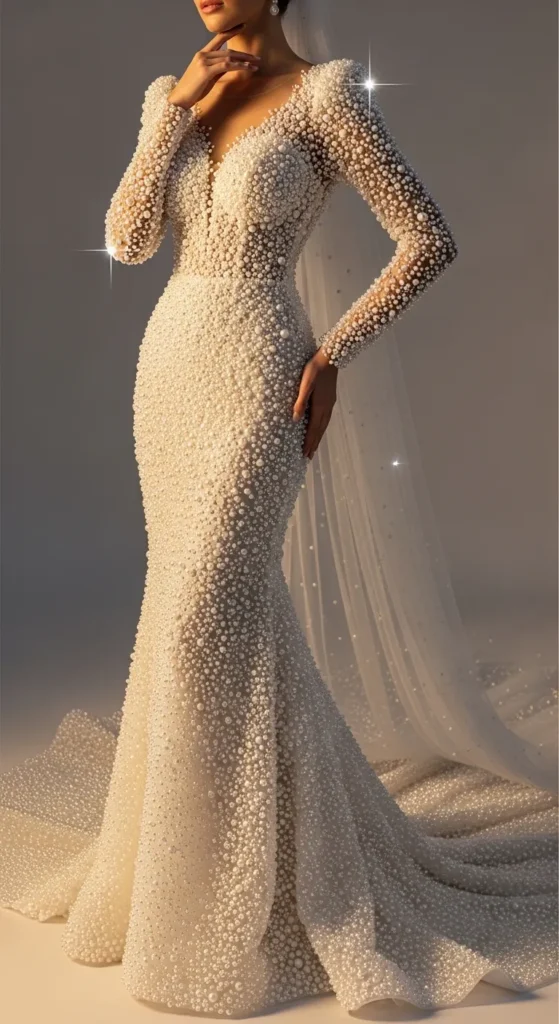 Pearl Sleeve Gown