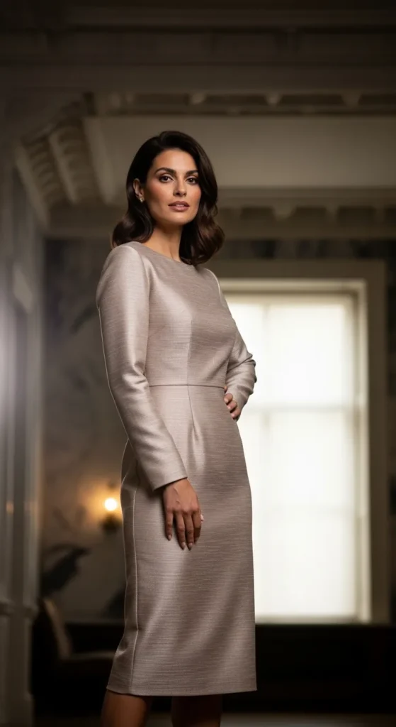 Long-Sleeve Midi Sheath