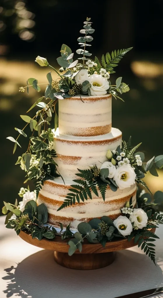 Semi-Naked Cake With Greenery
