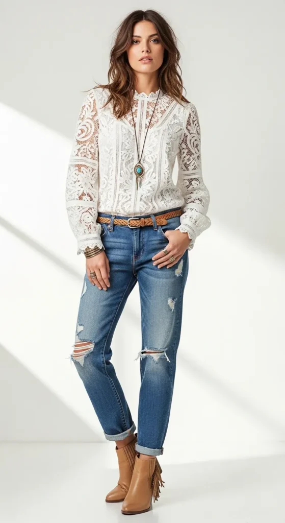 Denim and Lace Together