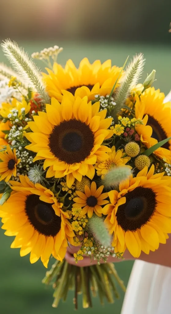  Sunflower and Wildflower Bouquet