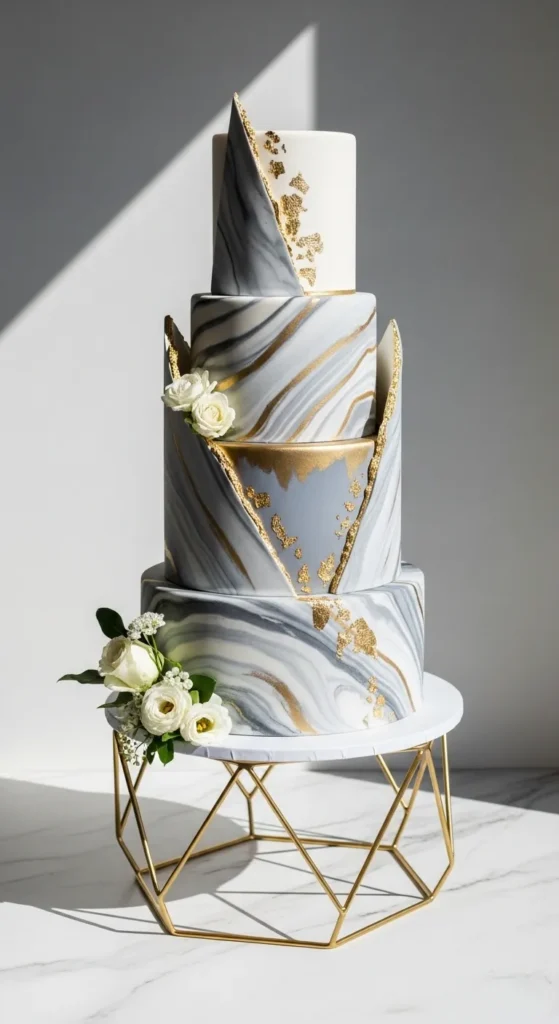  Geometric Marble Cake