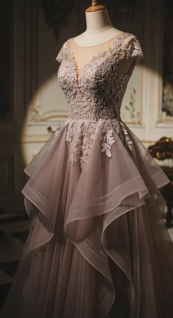 Mauve Elegant Romantic Dress