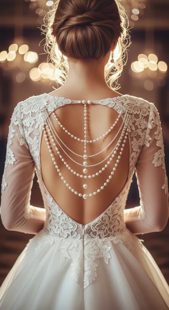 Pearl Drop Back Gown
