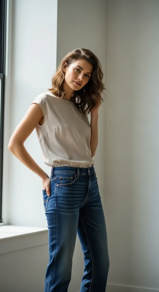 Dark Wash Straight-Leg Denim