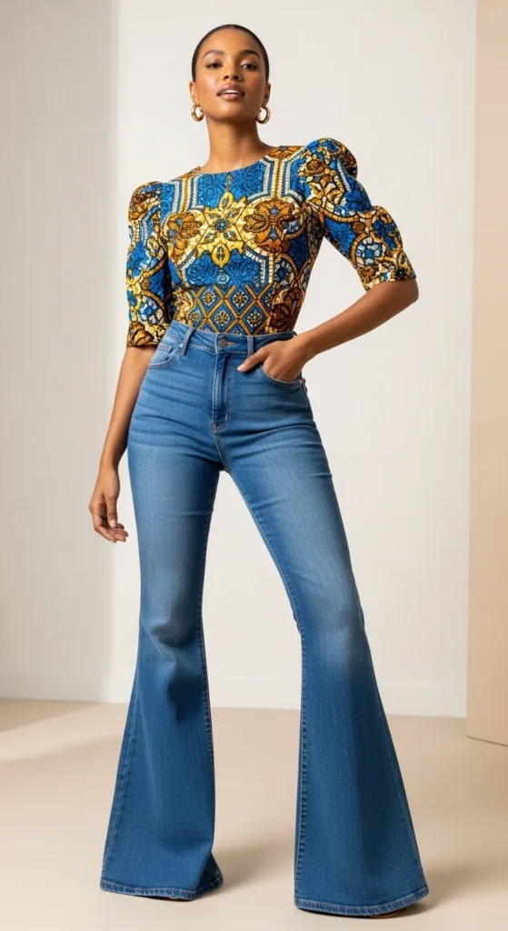 Denim and Ankara Boho Mix