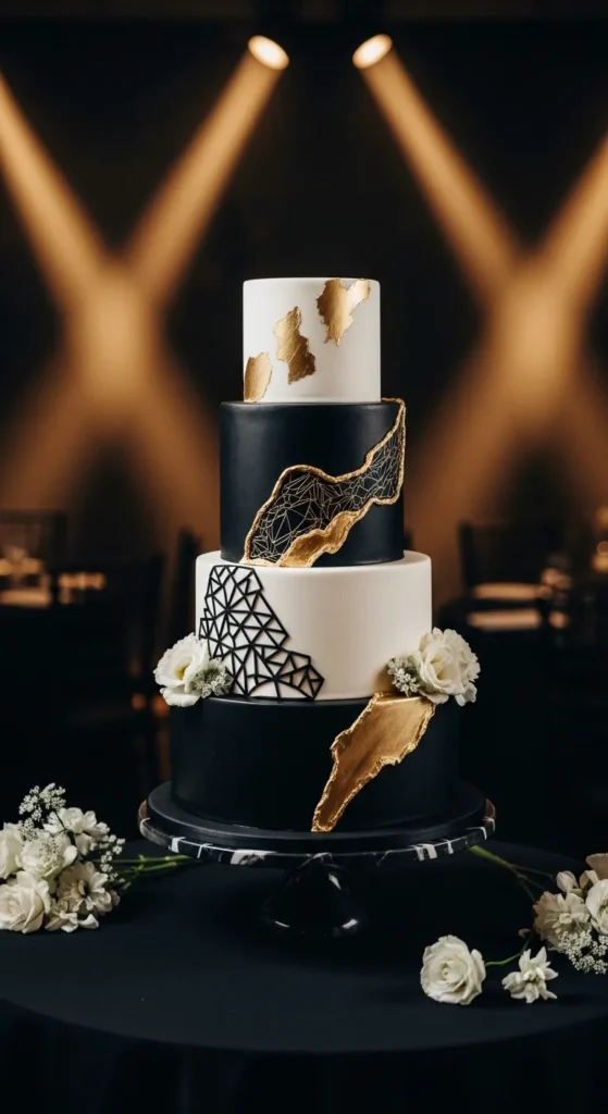 Black and White Dramatic Cake