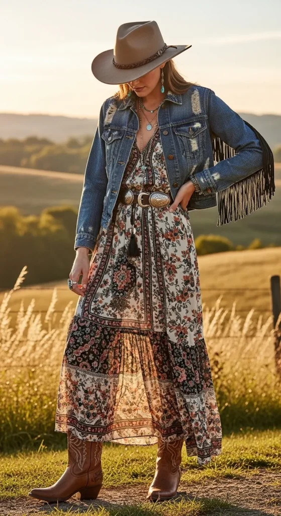 Western Boho Crossover Look