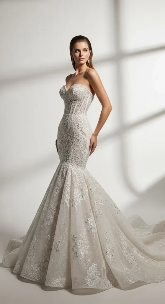 Strapless Corset Mermaid Gown