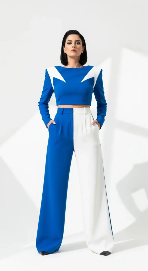 Cobalt and White Color Blocking