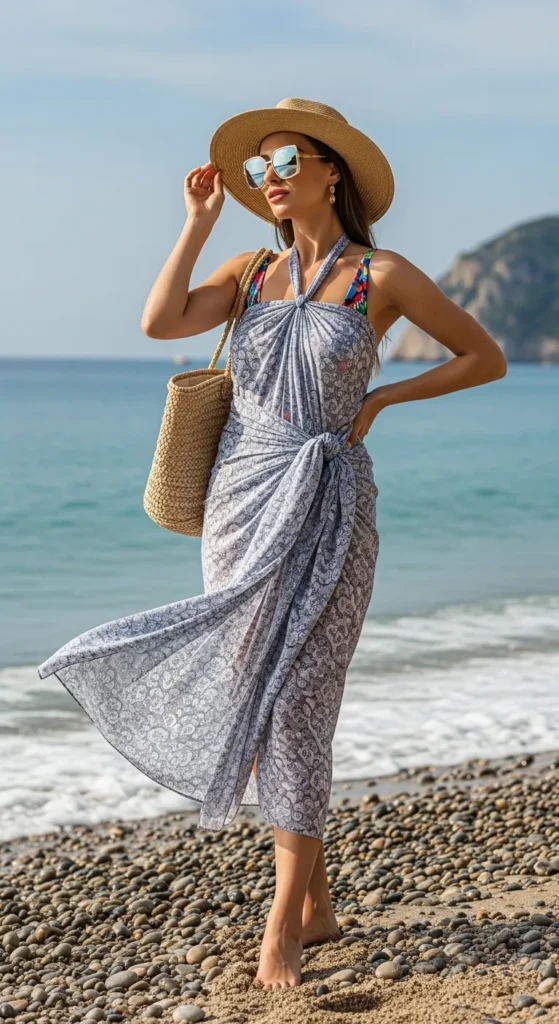 Sarong Over Swimwear — Done Properly