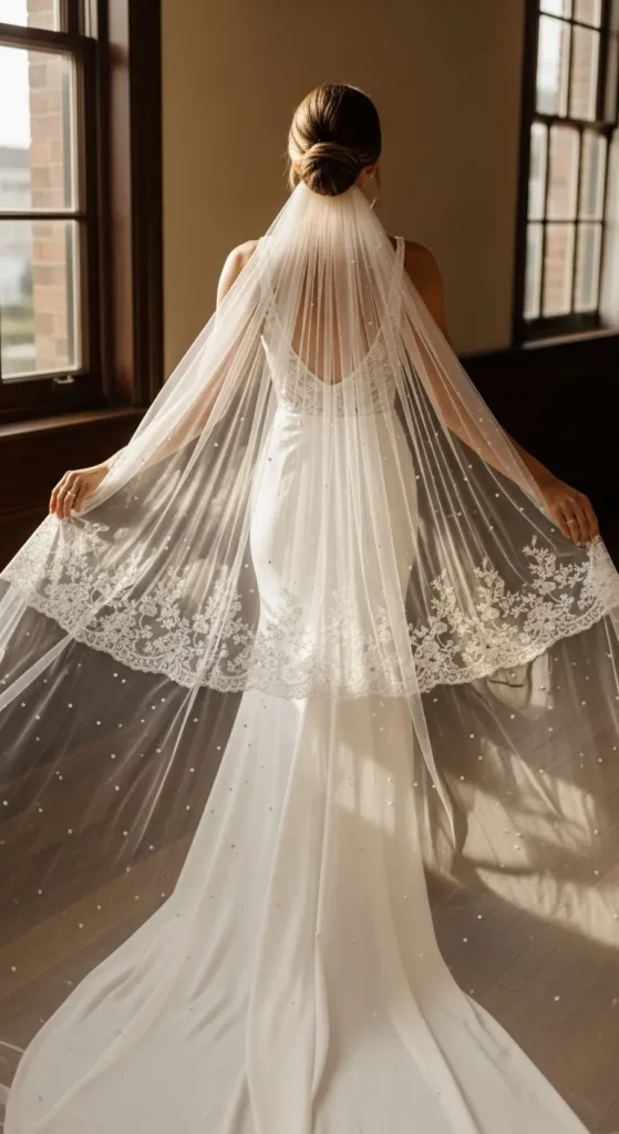 Embellished Veil With a Simple Style