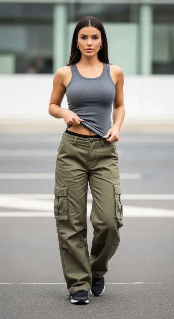 The Cargo Pant with White Tank
