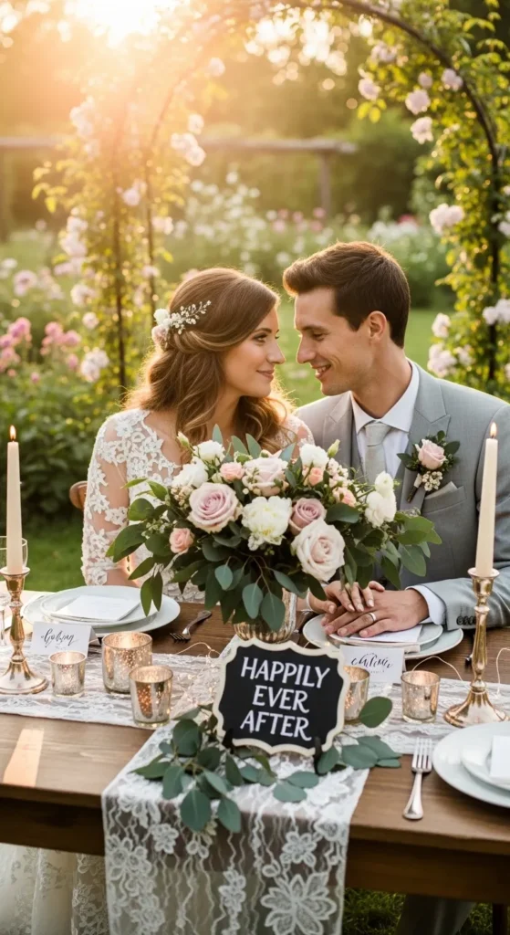  Chalkboard and Flower Centerpiece