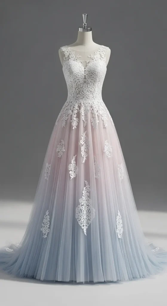 Ombre Color Fade Wedding Dress