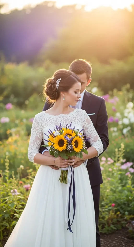 Sunflower and Burgundy Bouquet