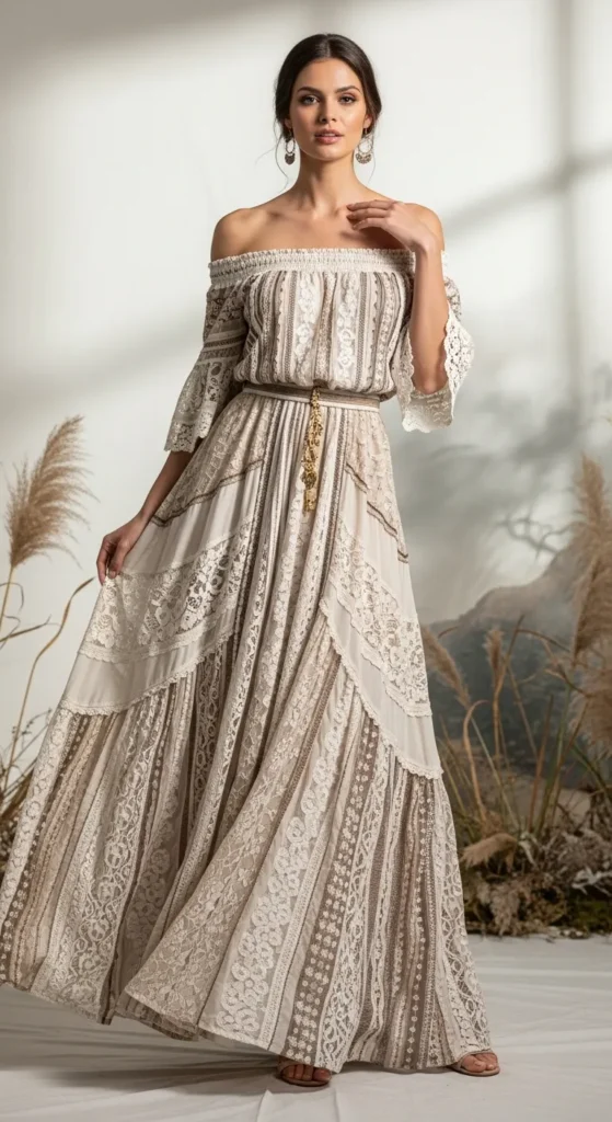 The Off-Shoulder Boho Dress — Relaxed Confidence
