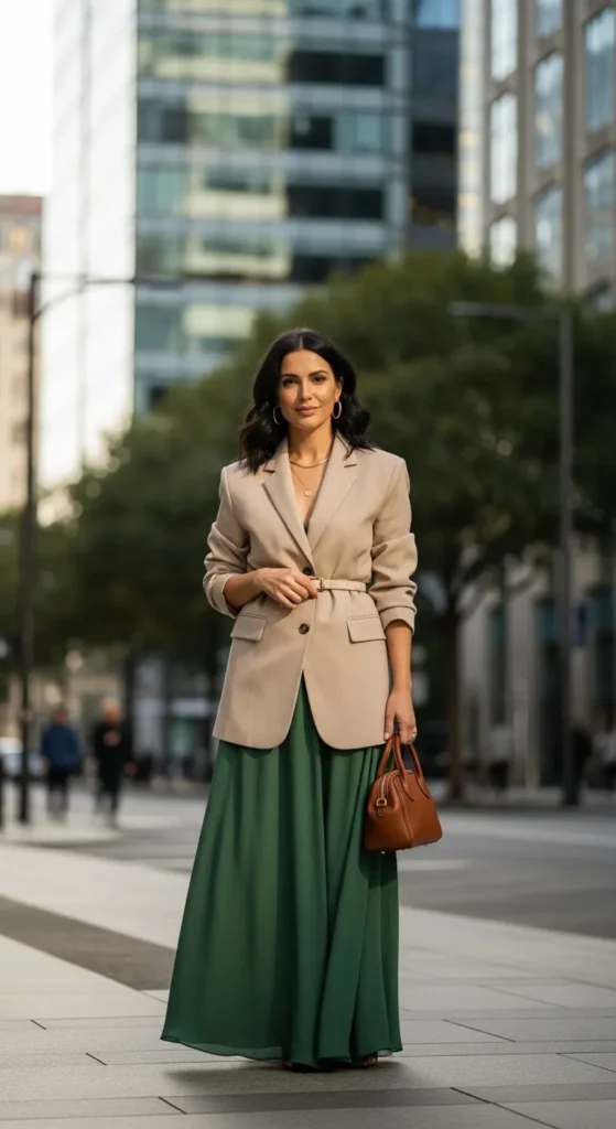  Maxi Skirt and Oversized Blazer