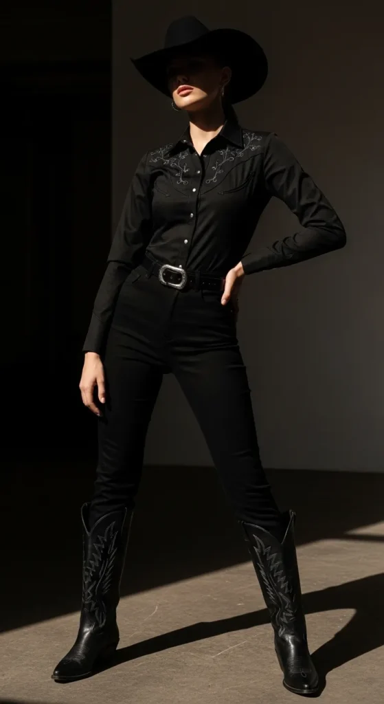 All-Black Western Look