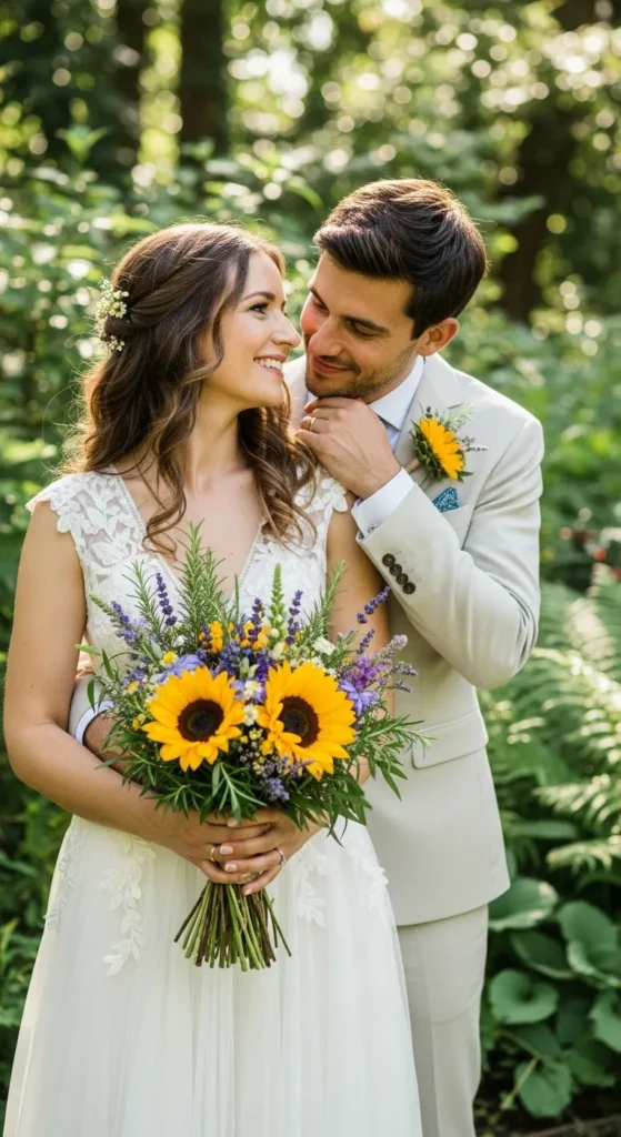 Sunflower and Lavender Bouquet