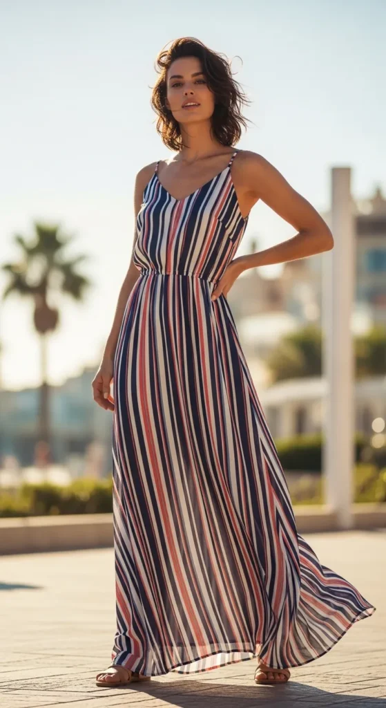 The Striped Maxi Dress and Espadrilles