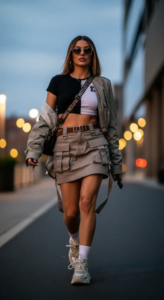 The Cargo Mini Skirt Street Style Look