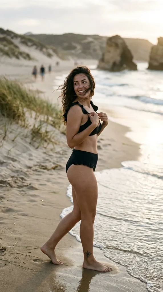  The Ruffled Black Bikini