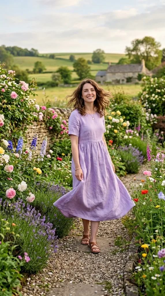 The Lavender Linen Dress Look