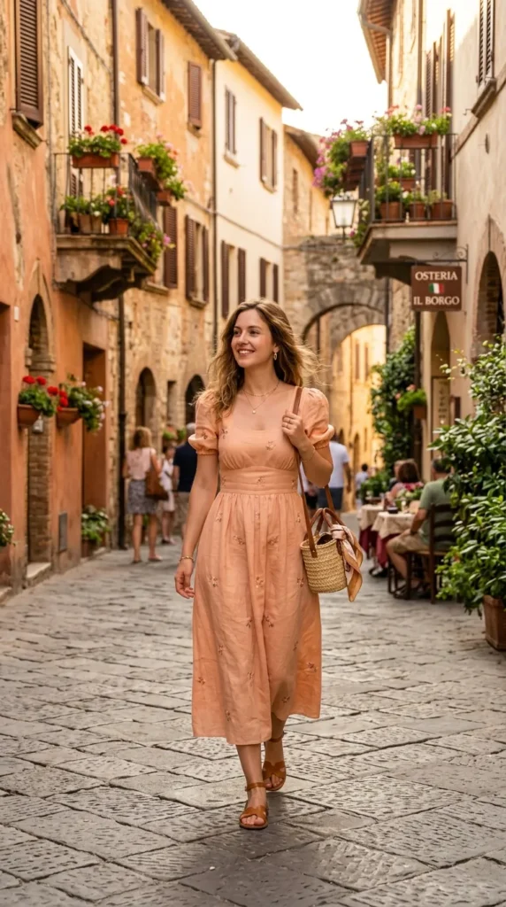 The Peach Midi Dress