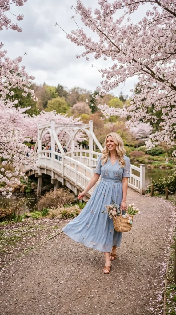 The Soft Blue Dress Spring Elegance