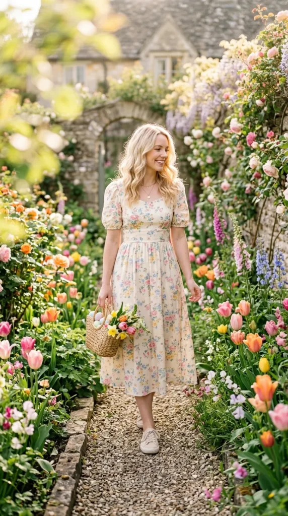 The Pastel Floral Midi Dress Classic Look