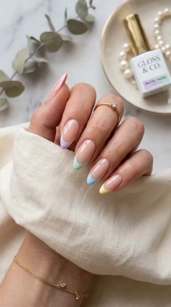 Pastel French Tip Nails