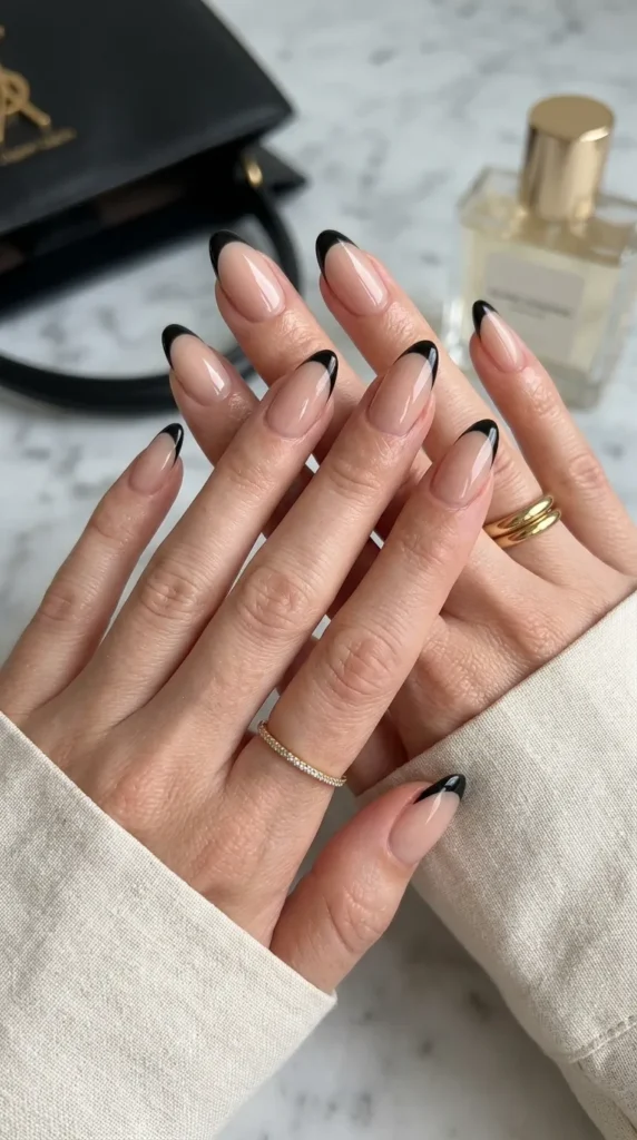 Black French Tip Nails