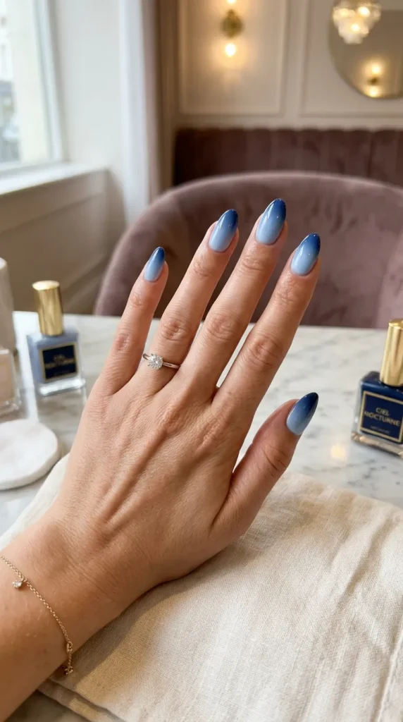 Blue Ombre Nails