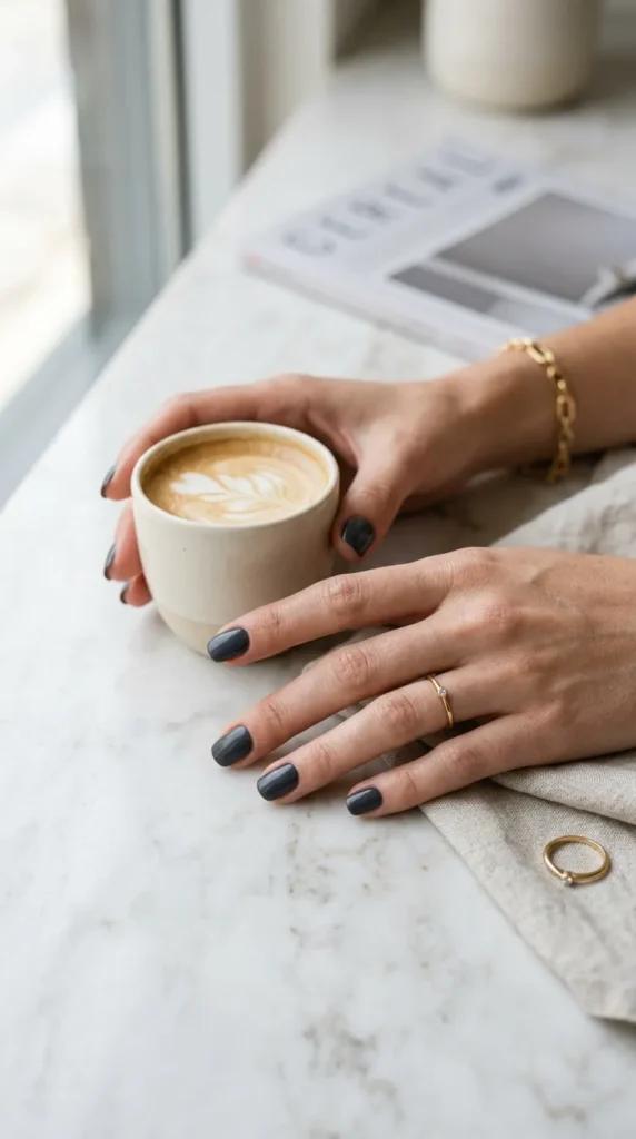 Charcoal Gray Nails
