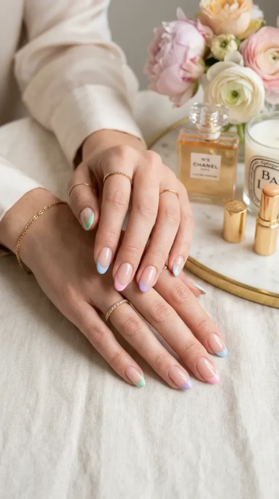 Colored French Tip Nails