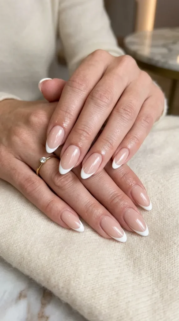 Classic White French Tip Nails