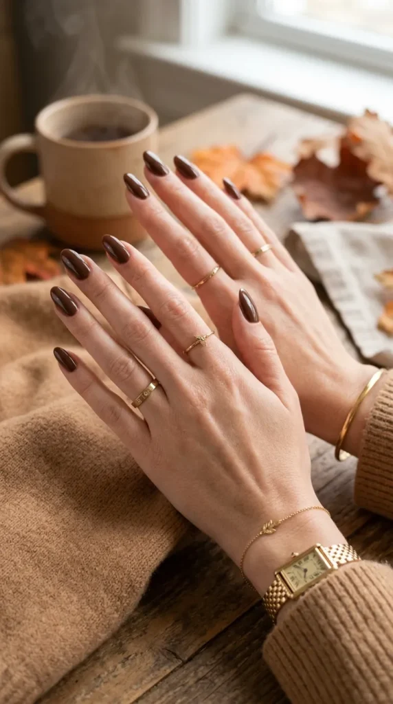  Chocolate Brown Nails
