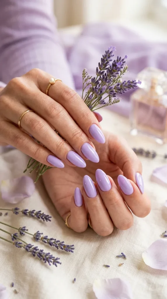 Dreamy Lavender Almond Nails
