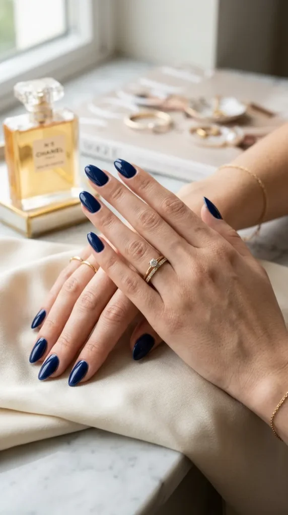 Navy Blue Nails