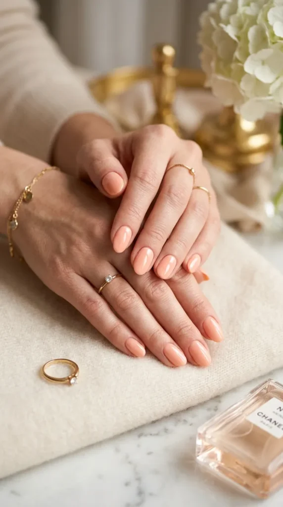 Peach Pastel Nails for a Warm and Elegant Look
